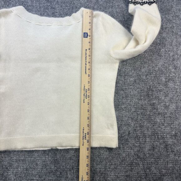 Vintage 90s Urban Outfitter Mohair Sweater Women Medium Cream Cardigan Coquette - Picture 12 of 14